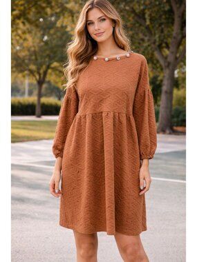 Simply Southern size XL quilted oversized dress, 3/4 sleeve Chunky Rhinestones